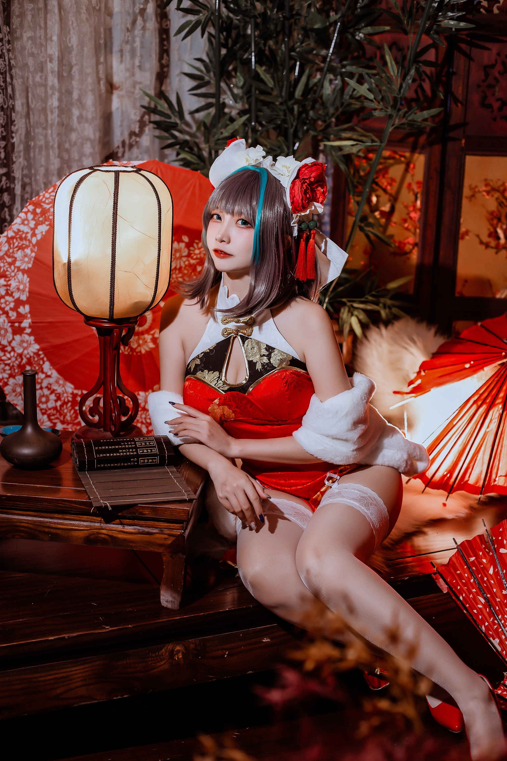 二佐Nisa - NO.157 碧蓝柴郡旗袍[32P]-XikXak